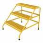 Vestil Aluminum 3 Step Wide Stand 500 Lb. Cap, Yellow