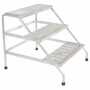 Vestil Aluminum 3 Step Wide Stand 500 Lb. Cap, Silver