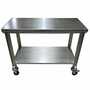 SSL SSL-1001-C-S Stainless Steel Prep Table, with Casters and Lower Shelf