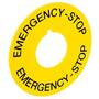 "EMERGENCY-STOP" Plate for PLC Auto Systems, Round, Yellow