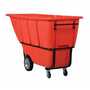 Vestil Plastic Heavy Duty Tilt Truck 1 Cubic Yard 2100 Lb. Cap, Red