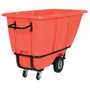 Vestil Plastic Heavy Duty Tilt Truck 1/2 Cubic Yard 1400 Lb. Cap, Red