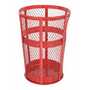 Vestil Steel Trash Receptacle Round 48 Gallon Red