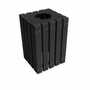 Vestil 100% Recycled Plastic Square Trash Receptacle 22 Gallon Black