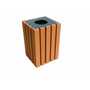 Vestil 100% Recycled Plastic Square Trash Receptacle 22 Gallon Cedar