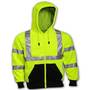 Tingley S78122 Lime Hooded Sweatshirt w/ Reflective Tape
