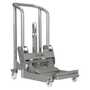 Vestil 304L Stainless Steel Hydraulic Foot Pump Roll Handler, 850 Lb. Cap Silver
