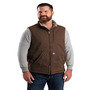 Berne V818 Heartland Sherpa-Lined Washed Duck Vest, S, Brown