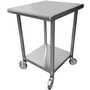 VacMaster Steel 20" X 24" 18-Gauge Stainless Steel Mobile Work Table