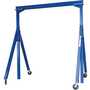 Vestil Steel Adjustable Height Gantry Crane with Glass Filled Nylon Casters 20 Ft. x 12 Ft. 2000 Lb. Capacity Blue
