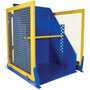 Vestil Steel Electric Hydraulic Box Dumper 60 In. 2,000 Lb. Cap, Blue