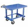 Vestil AHC-1-2436-MR Steel Single Shelf Adjustable Cart, 24 x 36, Blue