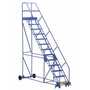 Vestil LAD-13-21-G-EZ 13 G Step 50° 21" Warehouse Rolling Ladder, Blue