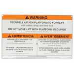 Vestil Wrk Pltfrm Warn Sign w/Hardware