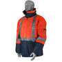 HepWorth's C-J3 Hi-Vis Nylon Freezer Jacket, Navy and Orange, ANSI Class III