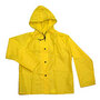 Rain Jacket, Nylon on Polyurethane, Yellow, Snap Front Closure With Storm Flap