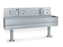 Roser 11739 4-Station Hand Wash Sink, Knee operated, Soap Dispenser and Photocell