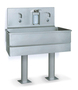 Roser 11740 2-Station Sink with Pedestal Mount, Photocell and Soap Dispenser