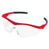 MCR Safety ST130 STI Series Clear Lens Safety Glasses, Red Frame