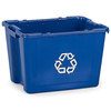 Rubbermaid FG571473 Blue Resin Curbside Recycling Bin 14 Gal
