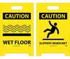 Floor Sign, 20 in, Caution Wet Floor|Caution Slippery When Wet, English
