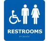 Bathroom Sign, English, Restrooms With Handicap, Styrene
