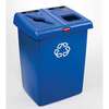 Rubbermaid Glutton® Recycling Station, 46 gal, Blue