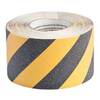 Anti-Slip Tape, Black / Yellow, Diagonal Striped, 60 ft, 4 in, Roll, Grit
