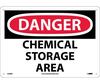 Danger Chemical Storage Area Sign, Plastic