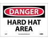 Danger Hard Hat Area Sign, Vinyl