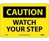 Caution Watch Your Step Sign Yellow and Black Rigid Plastic 7" x 10"