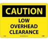 Caution Low Overhead Clearance Sign Rigid Plastic 10" x 14" Yellow