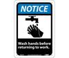 NMC NGA7R Rigid Plastic Sign "Wash Hands", 10" x 7"