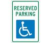 NMC TM87G Aluminum Reserved Parking Handicapped Sign 18" x 12"