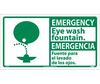 Emergency Eye Wash Fountain Sign, Bilingual, Vinyl