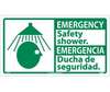 Emergency Safety Shower Sign, Bilingual, Vinyl