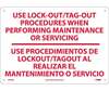 Use Lock-Out/Tag-Out Procedures Sign, Bilingual, Plastic