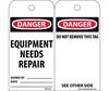 Equipment Needs Repair Accident Prevention Tag 3" x 6" NMC RPT106