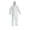 Kleenguard® A20, Disposable Coverall, SMS Fabric, White, 2X-Large, Elastic, Attached Hood