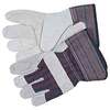Leather Palm Gloves, Cowhide, Economy Grade|Split Standard Shoulder, Leather, Gray / Blue / Red / Black / Brown, Large