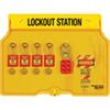 Padlock Station, LOCKOUT STATION, Polycarbonate, Yellow, 16 in, Lockout Padlock