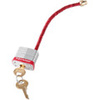 Circuit Breaker Safety Lockout Padlock, Steel, Red, Keyed Different