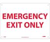 NMC M34RB Rigid Plastic "Emergency Exit Only" Sign, 10" X 14"