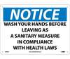 NMC N362RB Rigid Plastic NOTICE WASH YOUR HANDS Sign, 14" x 10"