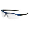 MCR Safety DL310AF Dallas Safety Glasses, Metallic Blue Frame