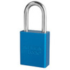 Aluminum Safety Padlock Keyed Different American Lock A1106BLU 1.5
