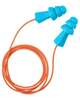 Tri-Grip®, Reusable Earplug, Corded, Blue, Spherically Curved Flange, 27 dB