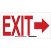 Exit Sign, English, EXIT, Plastic, Mounting Holes, Red on White, 10 in, 14 in