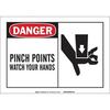 Danger Pinch Points Watch Your Hands Sign, Polyester