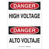 Danger High Voltage Sign, Bilingual, Aluminum